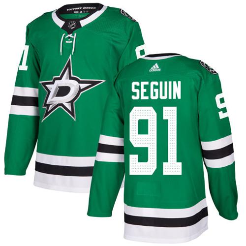 Adidas Stars #91 Tyler Seguin Green Home Authentic Youth Stitched NHL Jersey